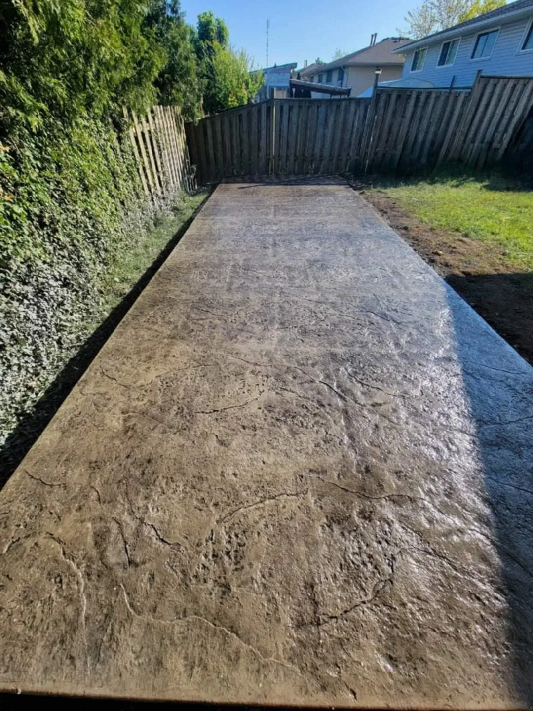 Stamped concrete walkway sealing, Niagara